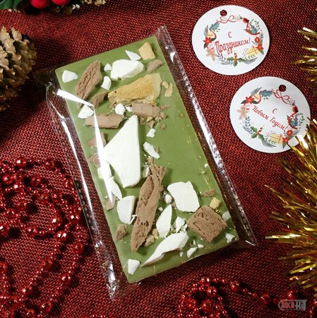 Плитка Белый шоколад с зеленым чаем Матча "Мороженое сублимированное" 100гр - фото 71350