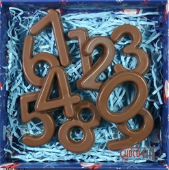 Набор шоколадных фигурок &quot;Цифры&quot; 10шт 90гр (коробка 14х14см)