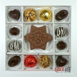 Набор конфет ассорти &quot;12 конфет и шоколадная снежинка&quot;